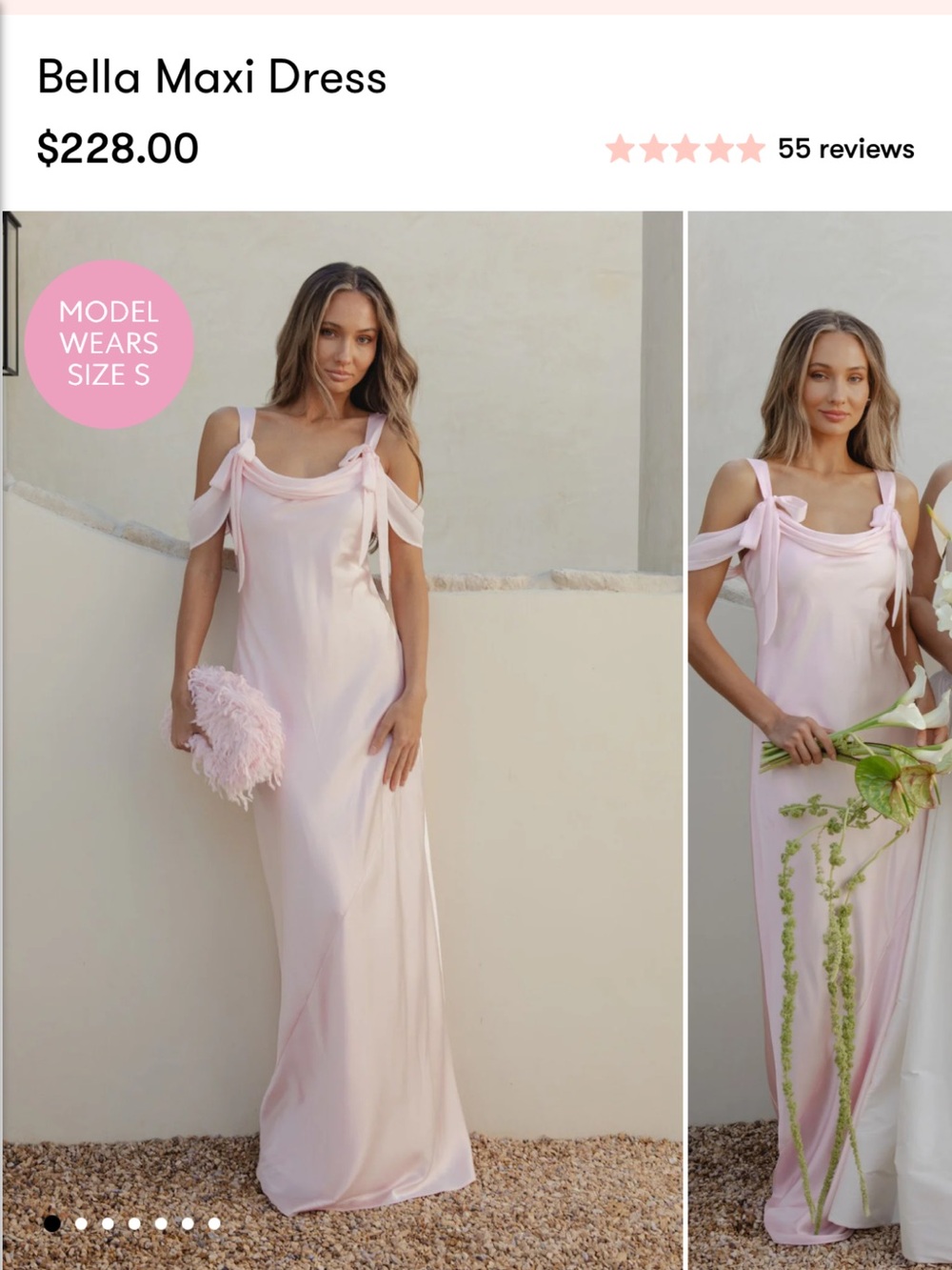Show Me Your MuMu Bella Maxi Dress in Pale Pink